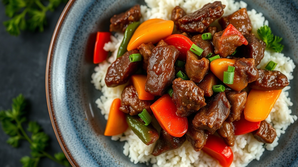 Savory Beef and Vegetable Stir-Fry with Rice