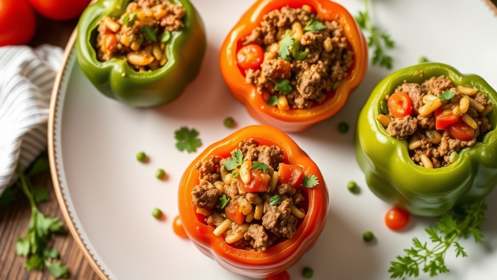 Savory Beef and Vegetable Stuffed Bell Peppers