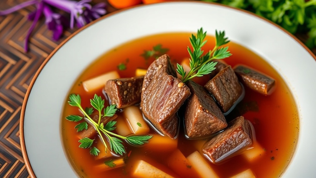Savory Beef Broth with Herb Infusion