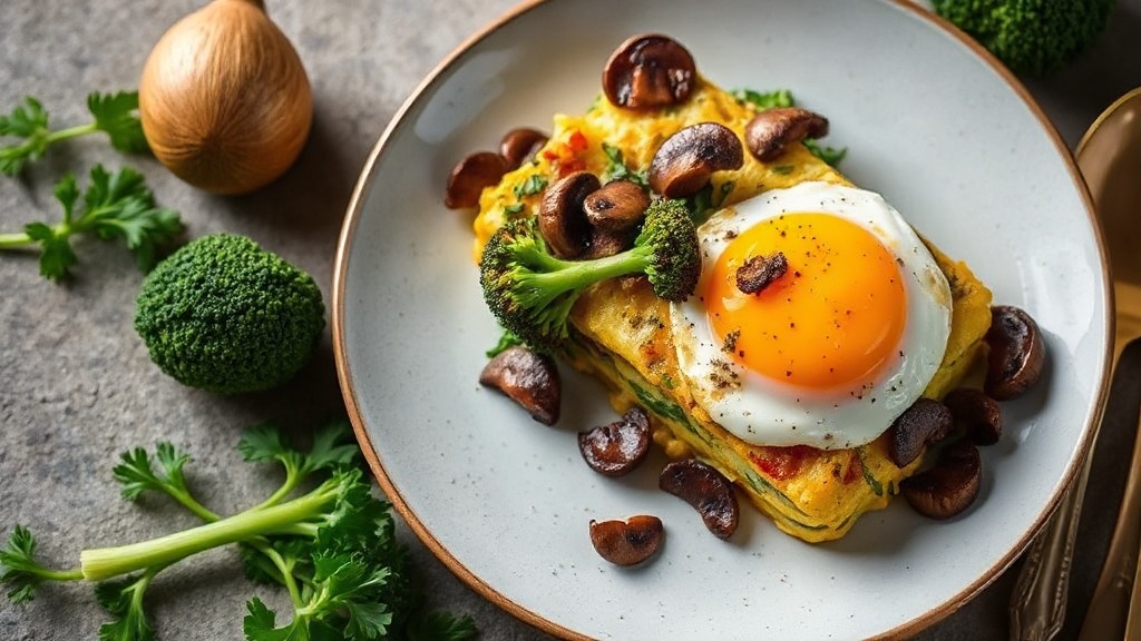 Savory Broccoli and Mushroom Egg Bake