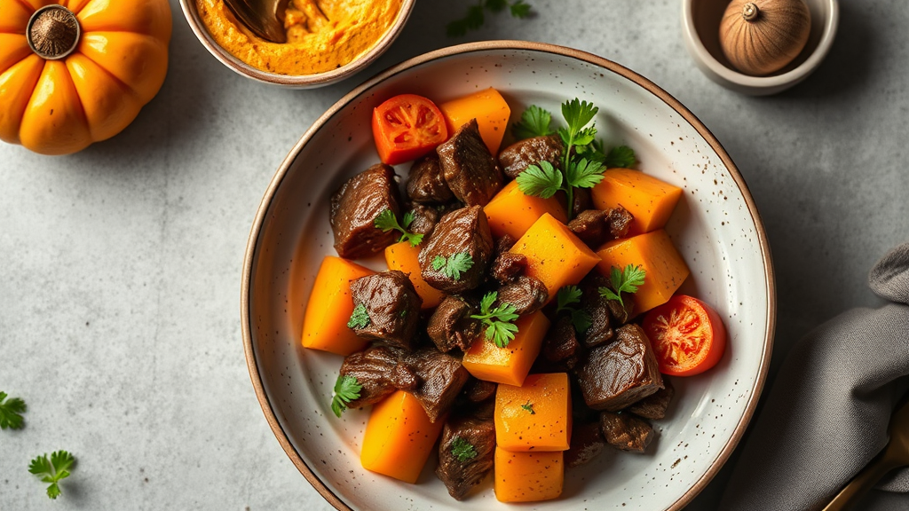 Savory Butternut Squash and Beef Skillet