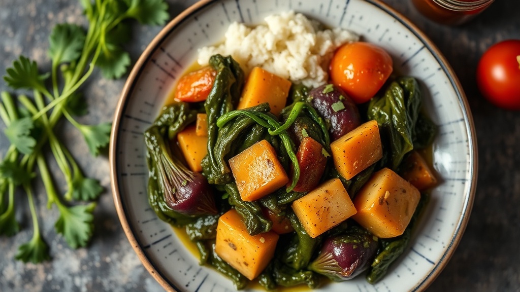 Savory Cabbage and Collard Greens Stew