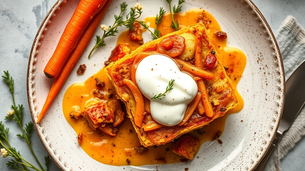 Savory Carrot and Yogurt Bread Pudding