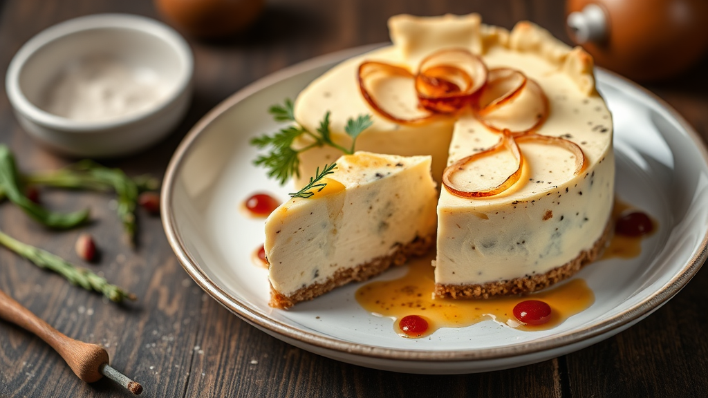 Savory Cheese and Onion Cheesecake