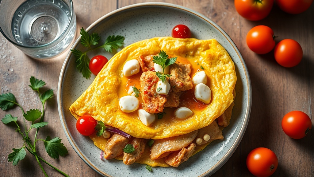 Savory Chicken and Cottage Cheese Omelette