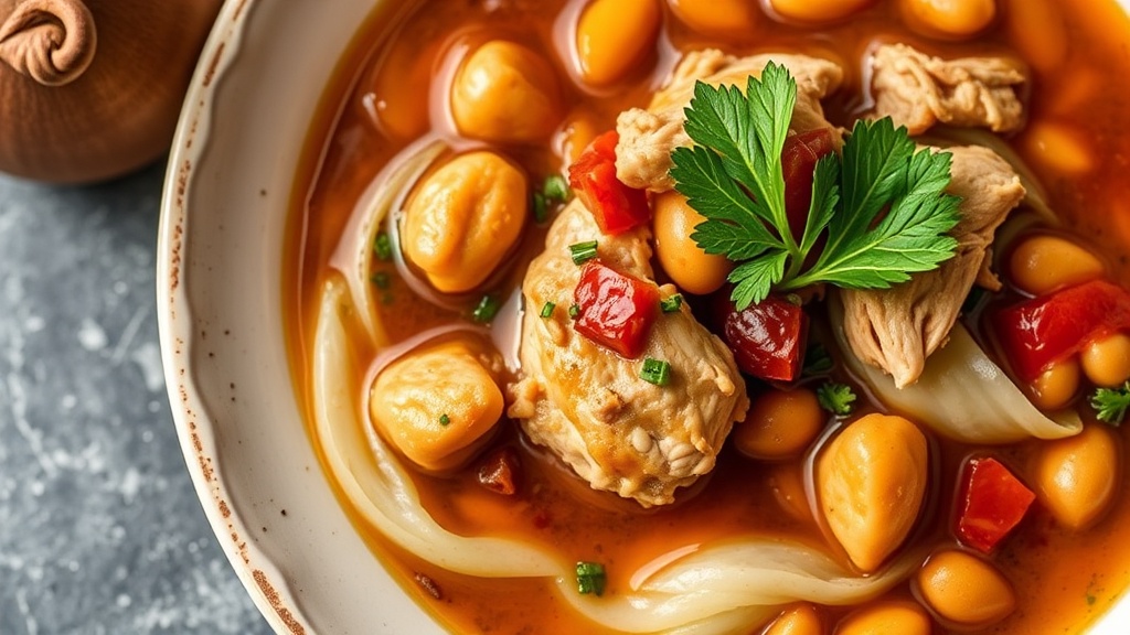 Savory Chicken, Cabbage, and Beans Broth