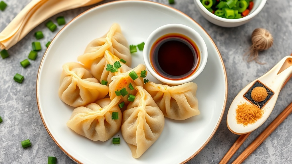 Savory Chinese Dumplings with Ginger Soy Dipping Sauce