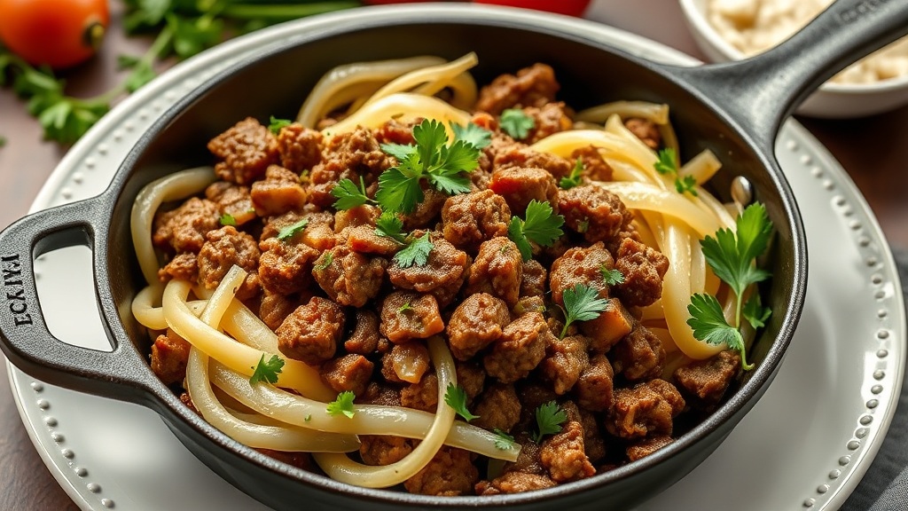 Savory Ground Beef and Cabbage Skillet