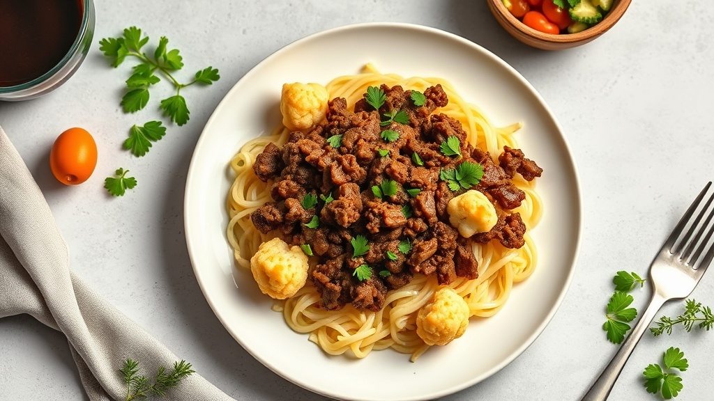 Savory Ground Beef and Cauliflower Skillet