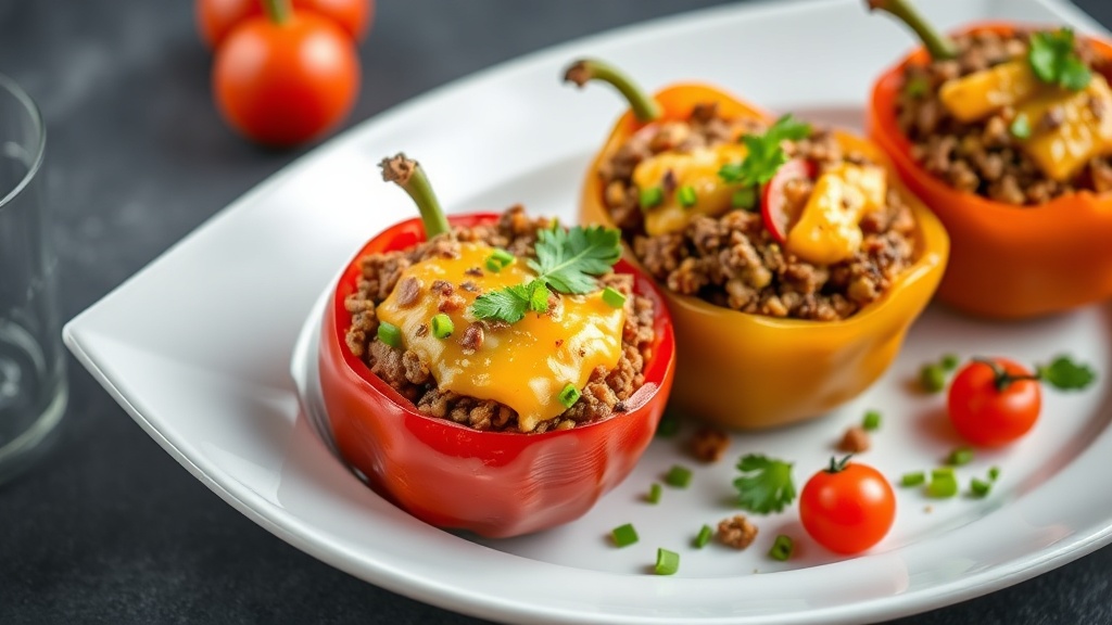 Savory Ground Beef and Quinoa Stuffed Peppers