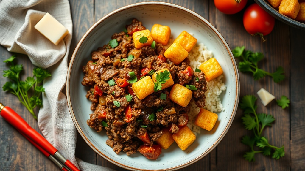 Savory Ground Beef and Tater Tot Casserole