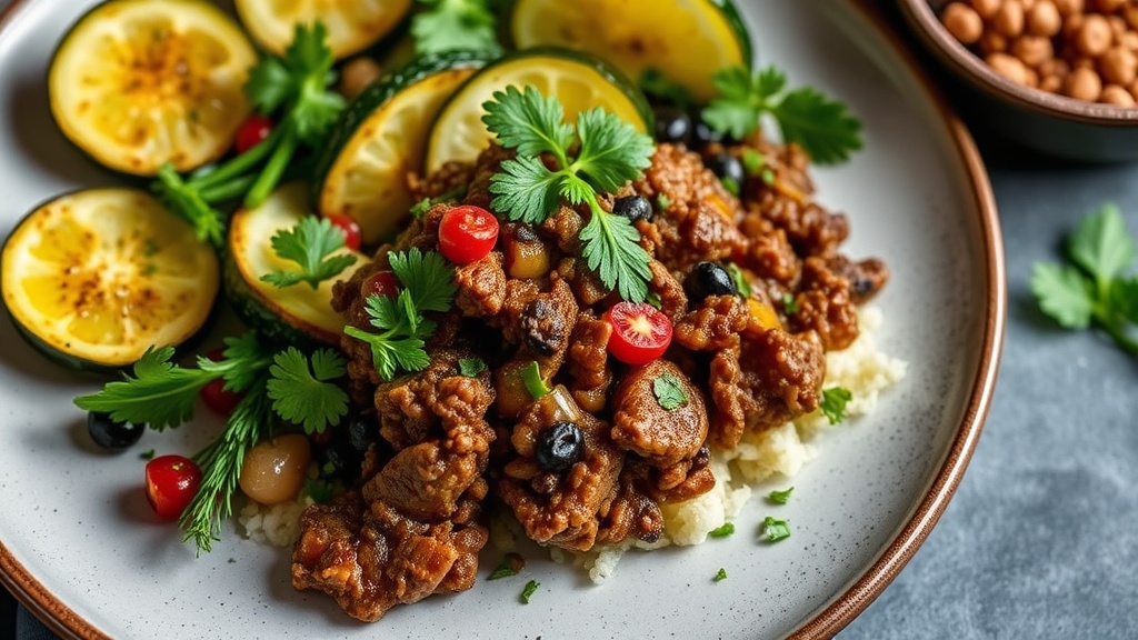 Savory Ground Elk and Zucchini Skillet