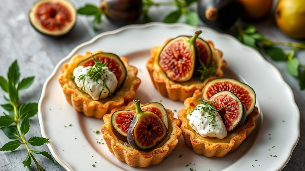 Savory Herbed Goat Cheese and Fig Tartlets