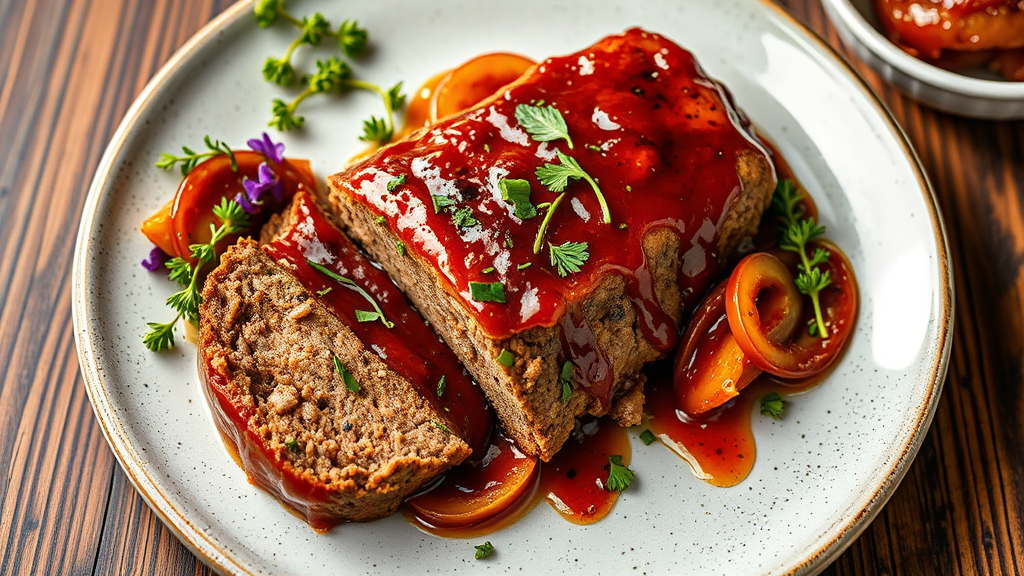 Savory Herb-Infused Meatloaf with Caramelized Onion Glaze