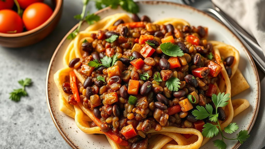 Savory Lentil and Black Bean Casserole