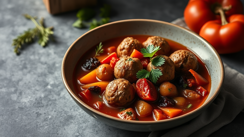Savory Meatball Fruit Stew