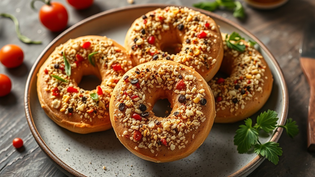 Savory Millet Flour Bagels with Everything Topping