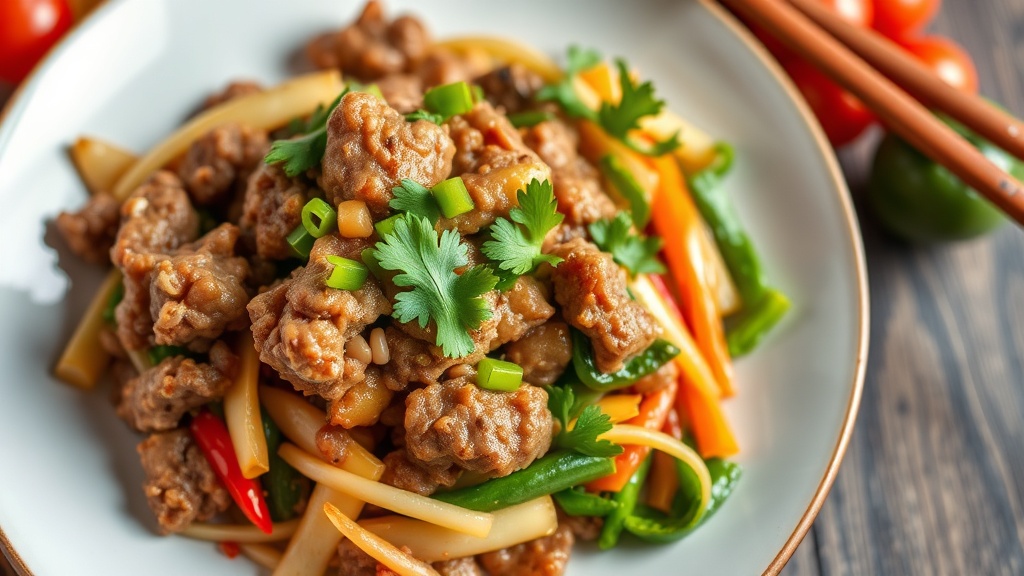 Savory Minced Meat and Vegetable Stir-Fry