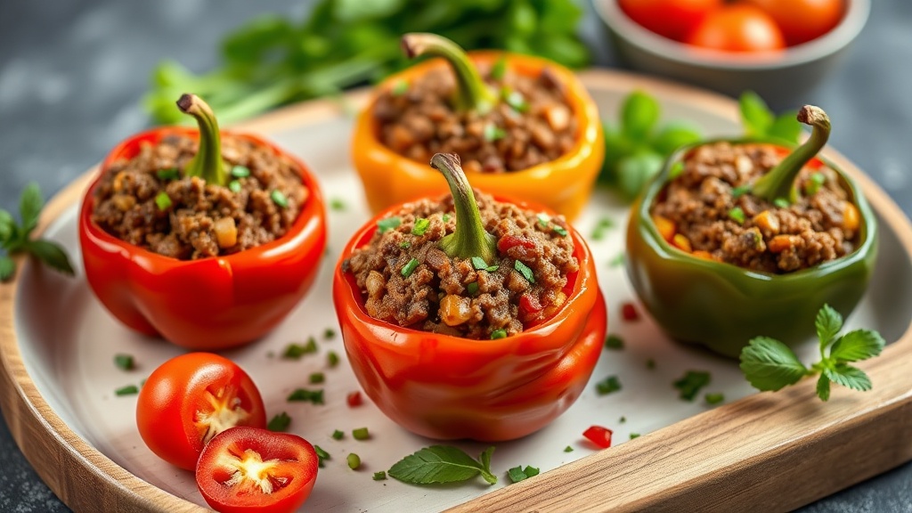 Savory Minced Meat Stuffed Peppers
