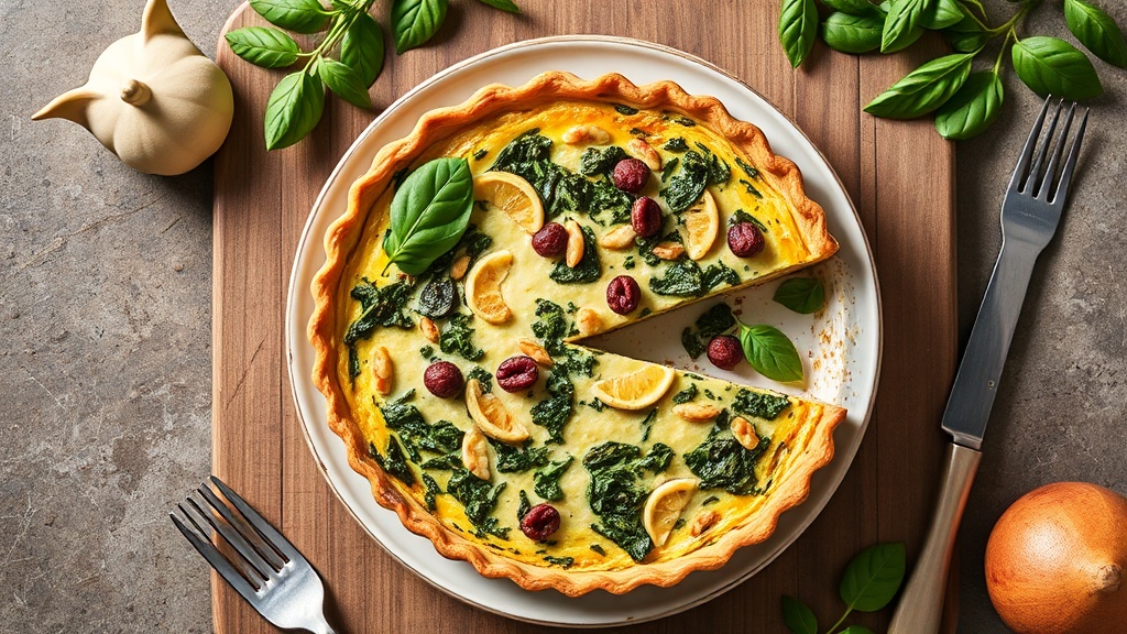 Savory Pine Nut and Spinach Quiche