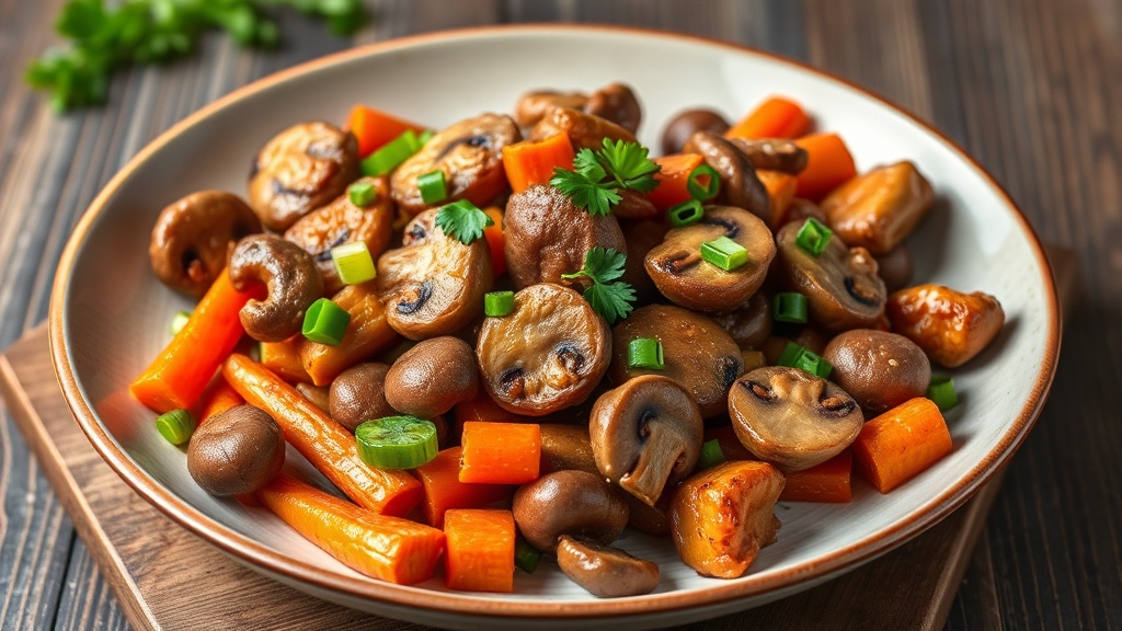 Savory Pork and Mushroom Stir-Fry with Carrots and Celery