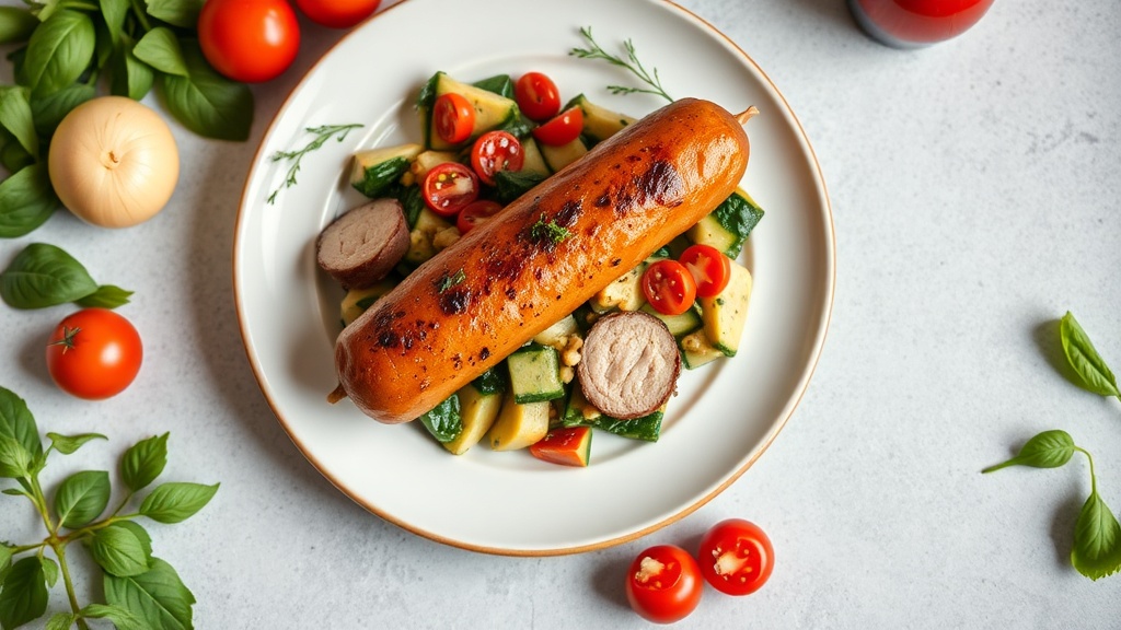Savory Pork Sausage and Spinach Courgette Bake