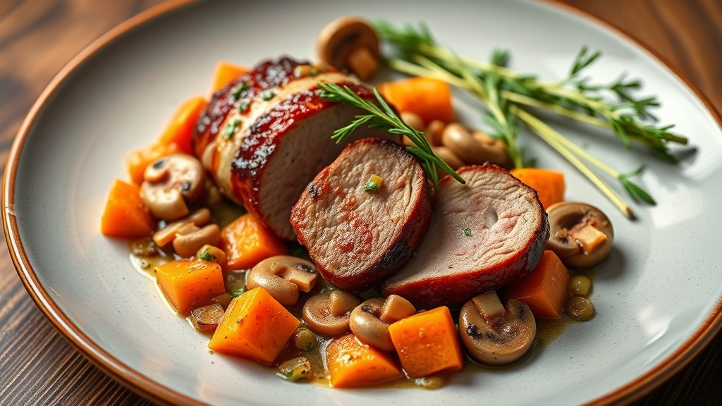 Savory Pork Tenderloin with Mushroom-Carrot Medley