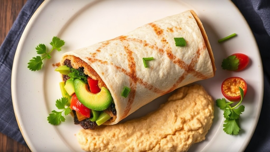 Savory Protein Roll with Avocado and Hummus