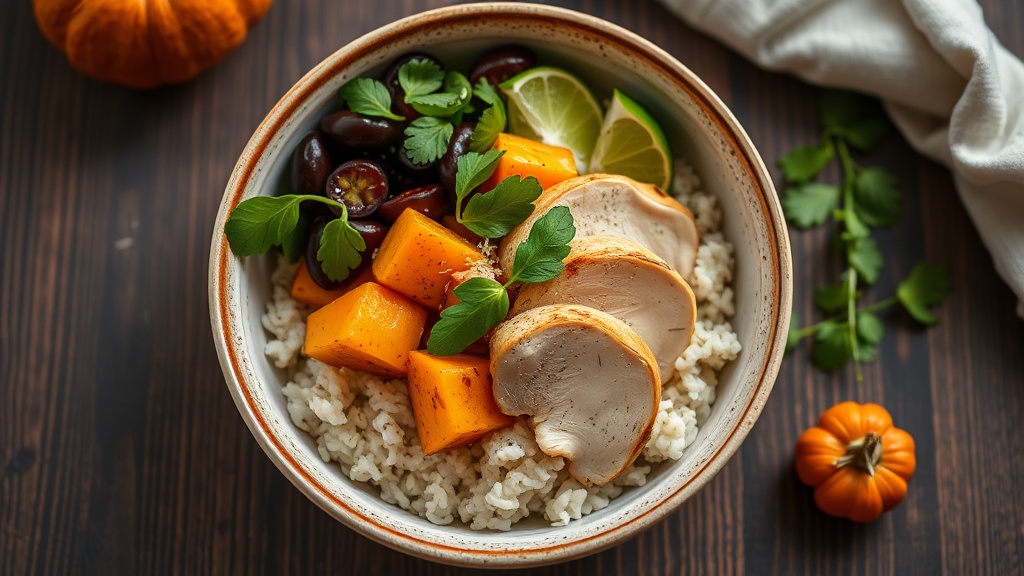 Savory Pumpkin and Chicken Rice Bowl