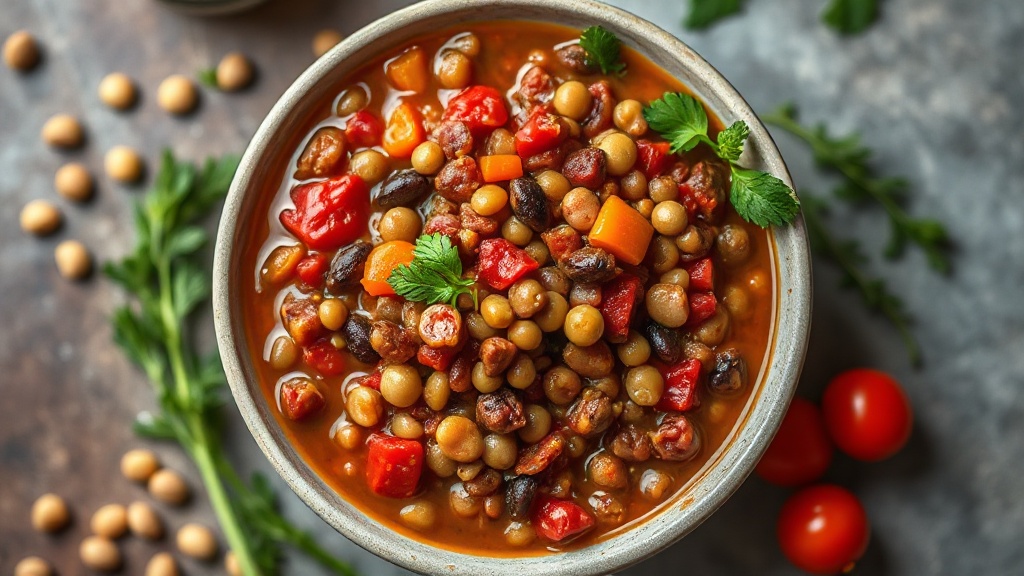 Savory Red Lentil and Field Pea Stew