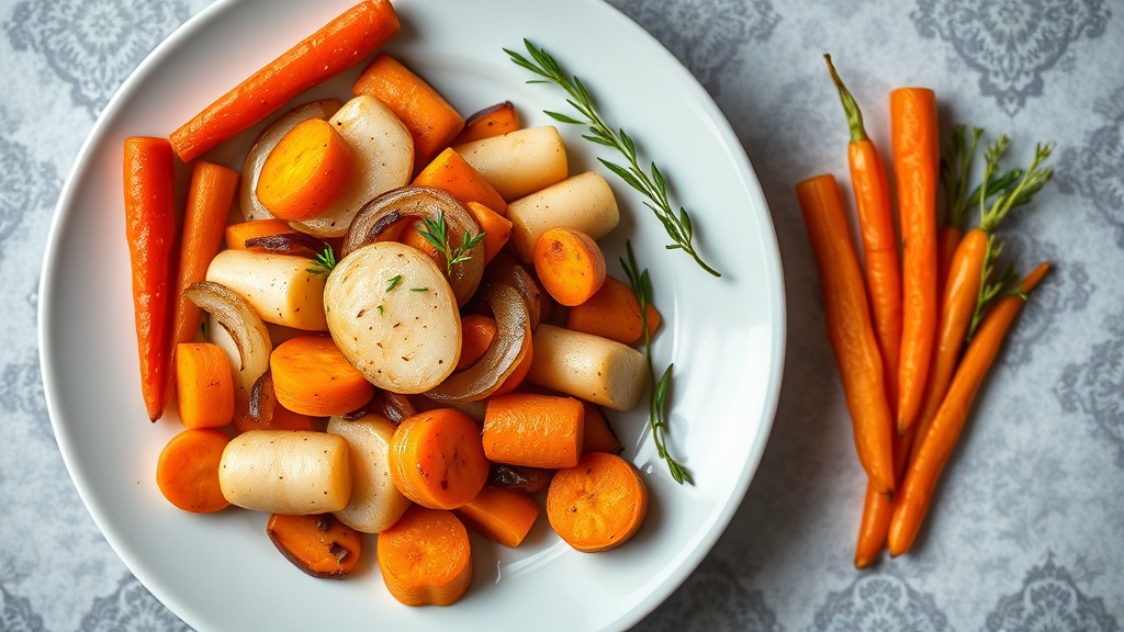 Savory Roasted Rutabaga, Carrots, and Onions