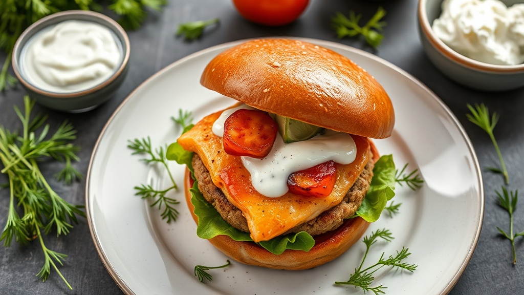 Savory Salmon Burgers with Dill Yogurt Sauce