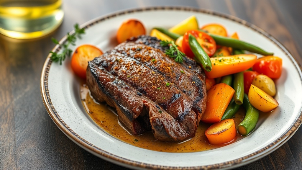 Savory Spiced Steak Haché with Sautéed Vegetables