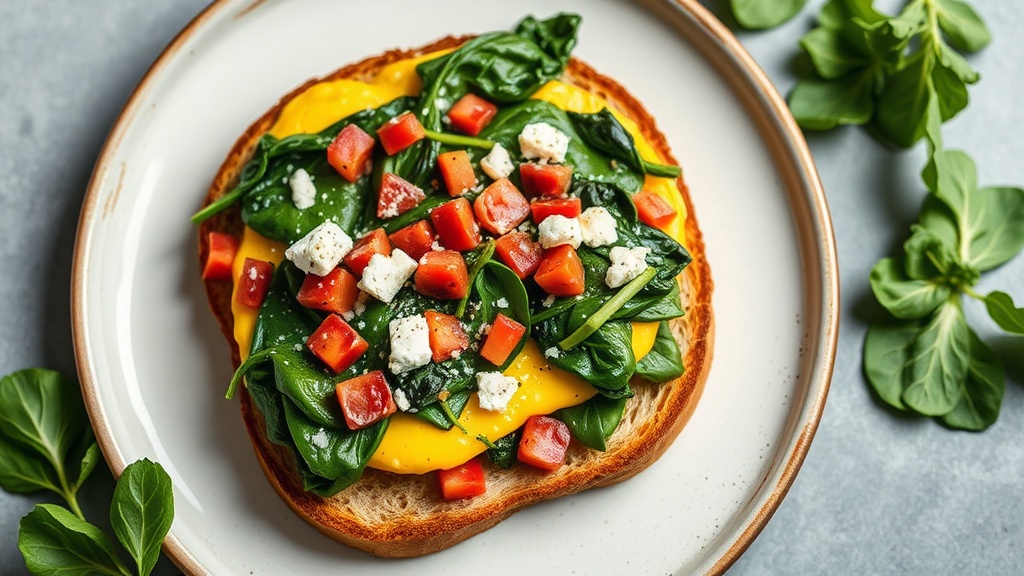 Savory Spinach and Feta Omelette with Avocado Toast