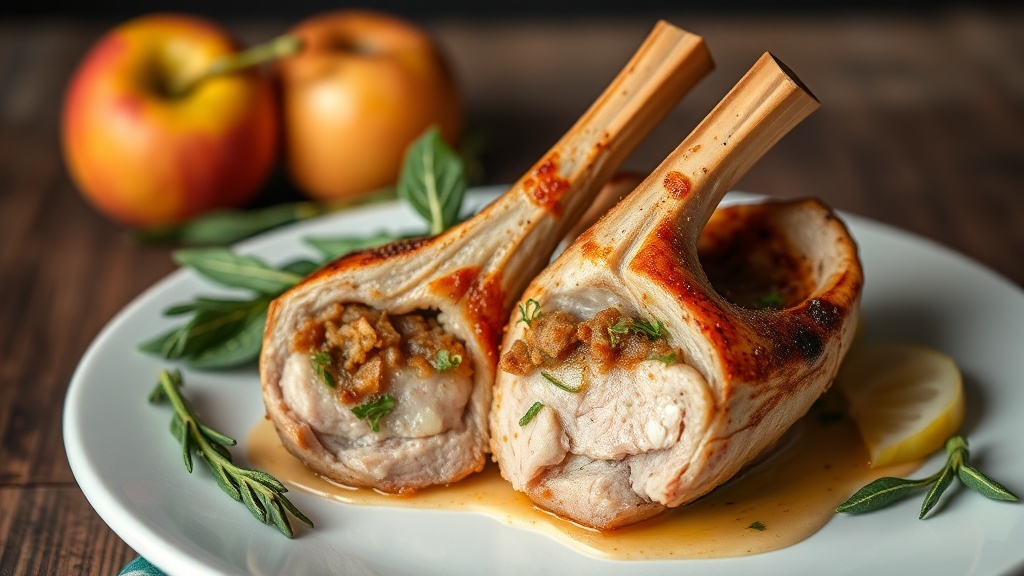Savory Stuffed Pork Chops with Apple and Sage