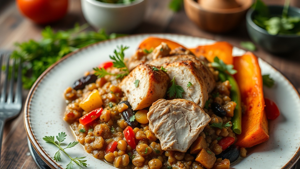 Savory Turkey and Vegetable Lentil Bake