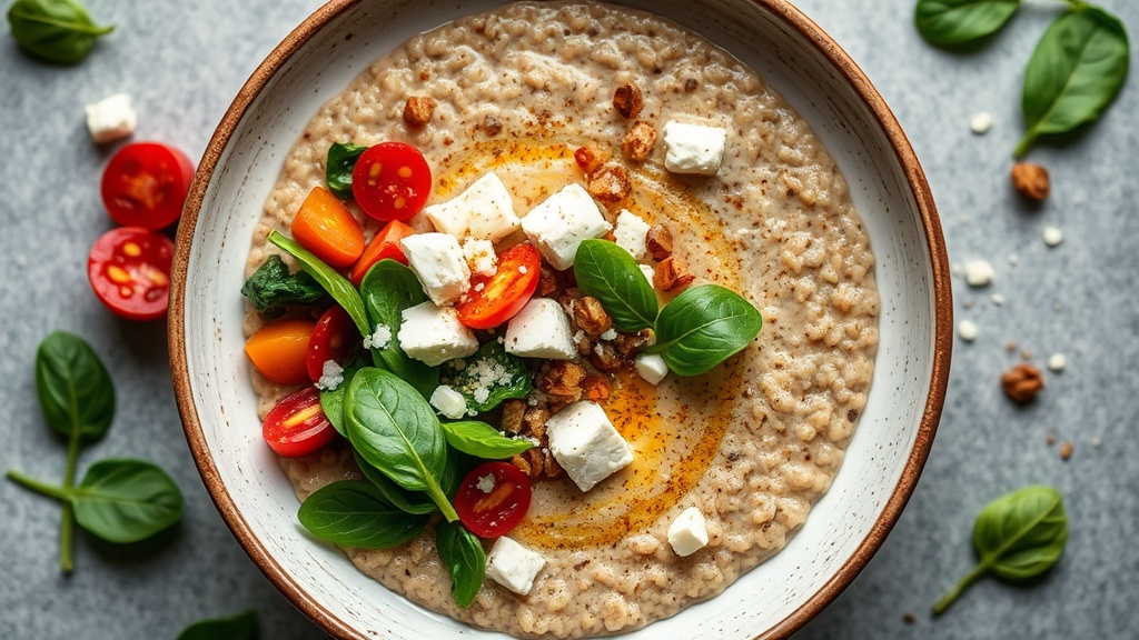 Savory Whole Wheat Porridge with Feta and Spinach
