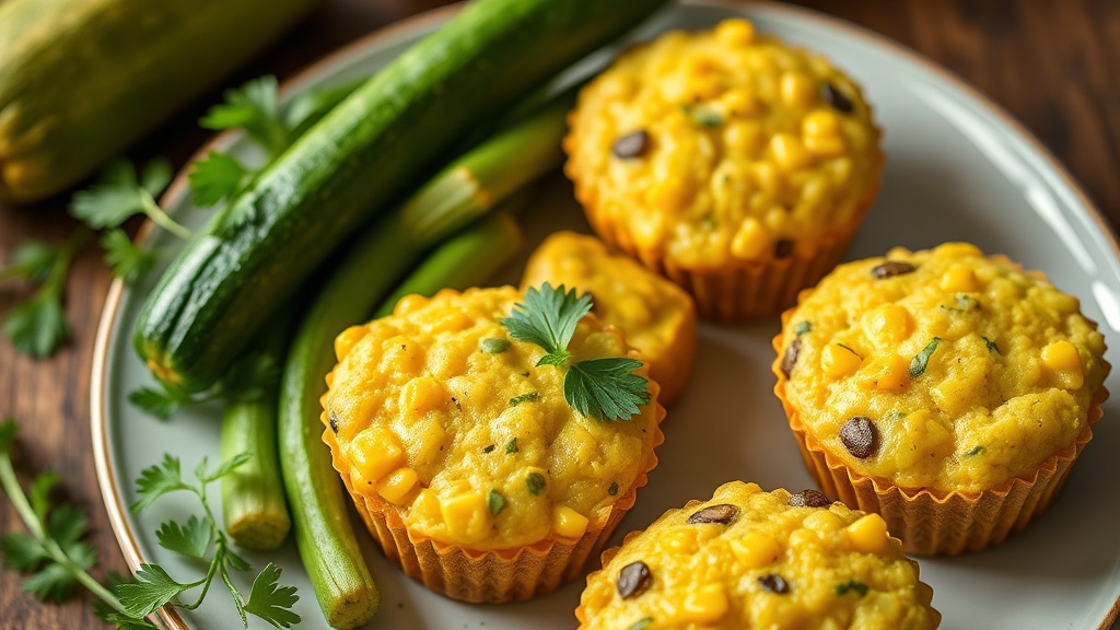 Savory Zucchini, Corn, and Cheddar Muffins