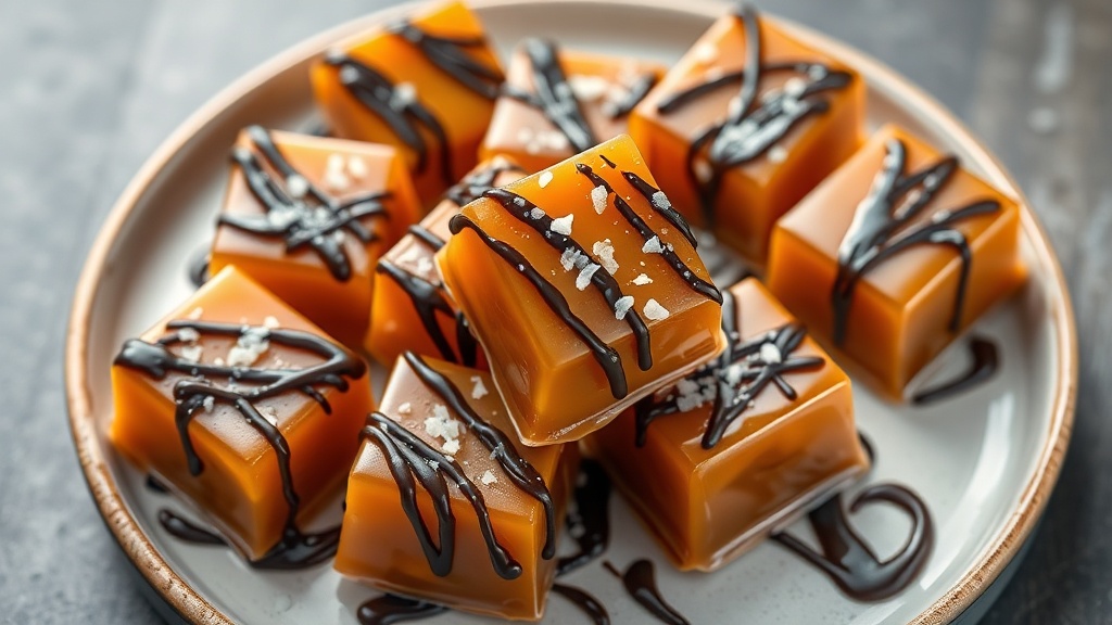 Sea Salt Caramels with Dark Chocolate Drizzle
