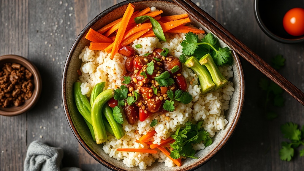 Sesame Soy Vegetable Rice Bowl