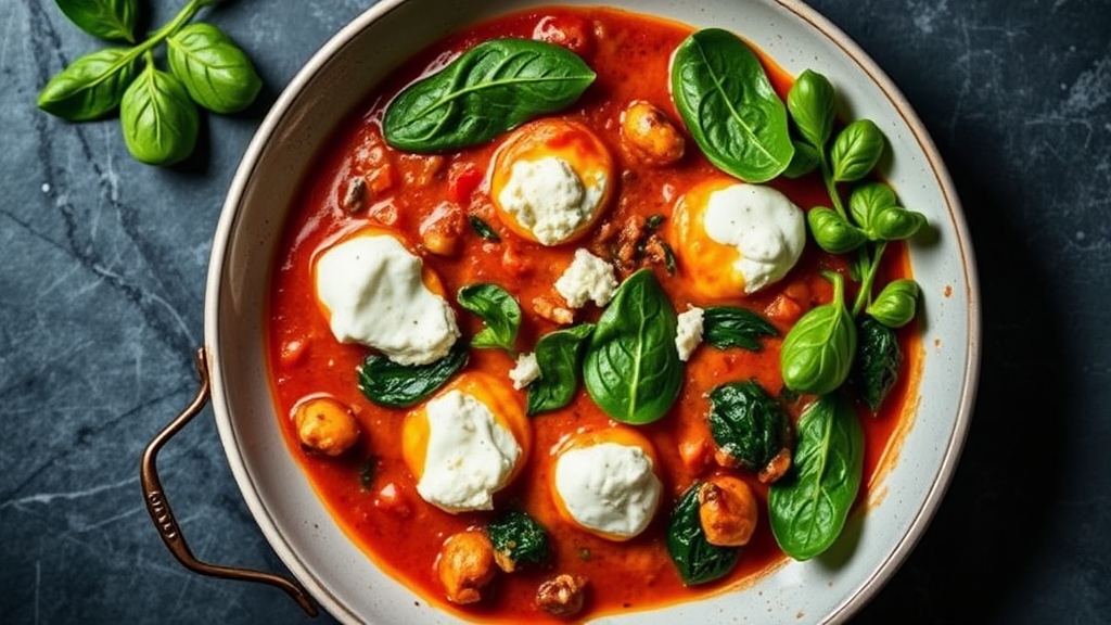 Shakshuka with Feta and Spinach