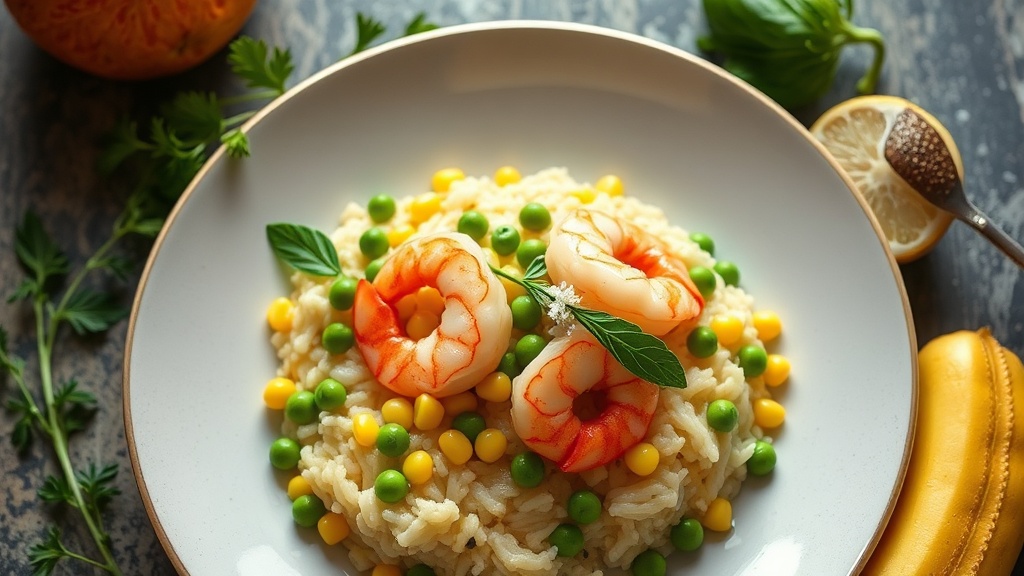 Shrimp, Corn, and Pea Risotto