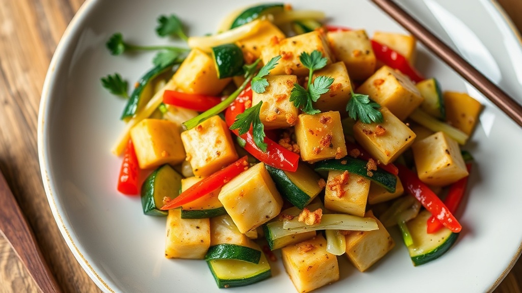 Silken Tofu Zucchini Stir-Fry