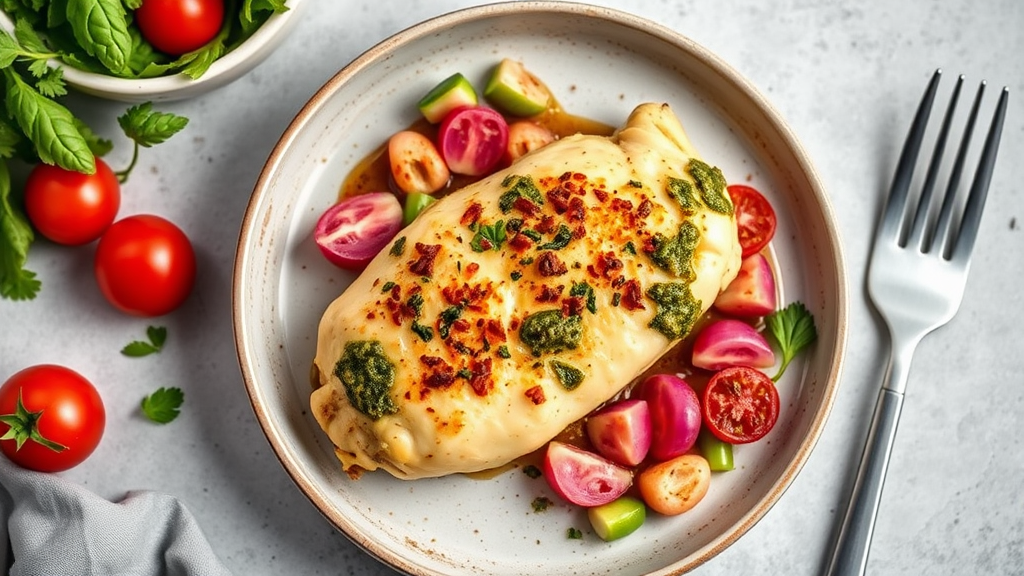 Simple Low Carb Baked Pesto Chicken