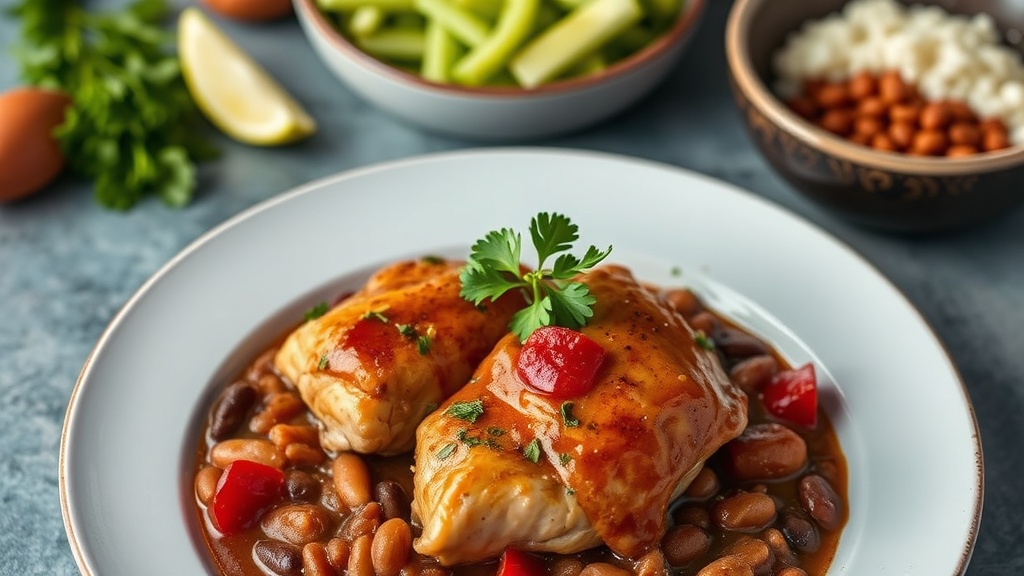 Slow Cooker Chicken Thighs with Refried Beans and Chipotle (Creative Twist)