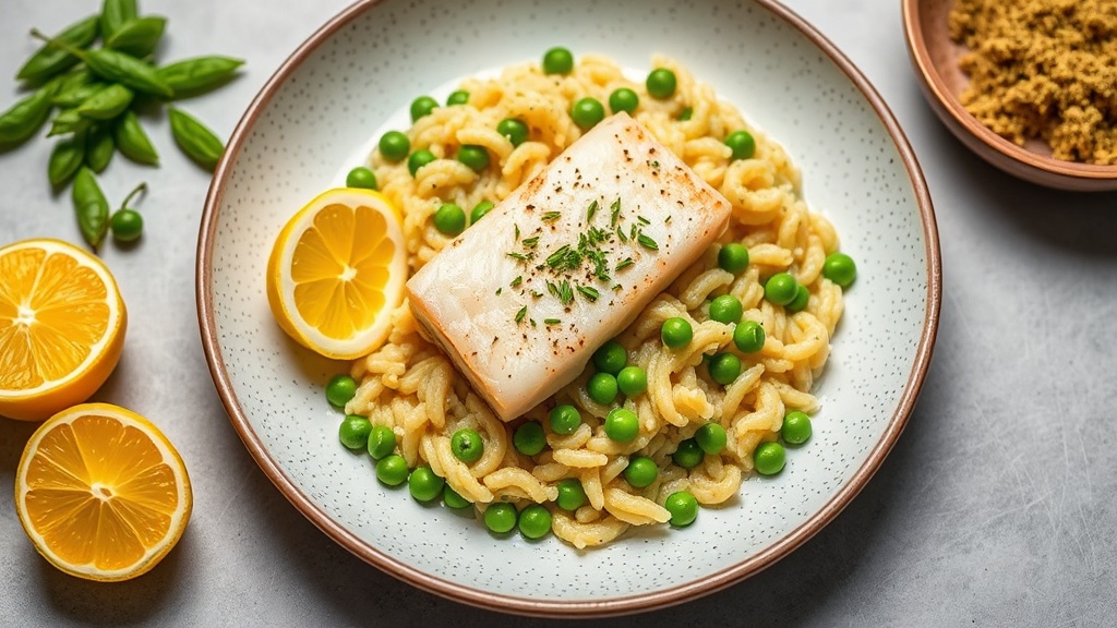 Smoked Cod and Haddock Risotto with Lemon and Peas