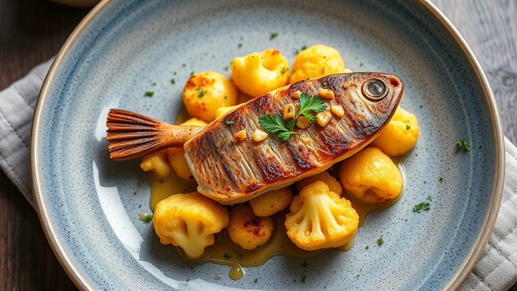 Smoked Coley with Cheesy Cauliflower and Potato Bake