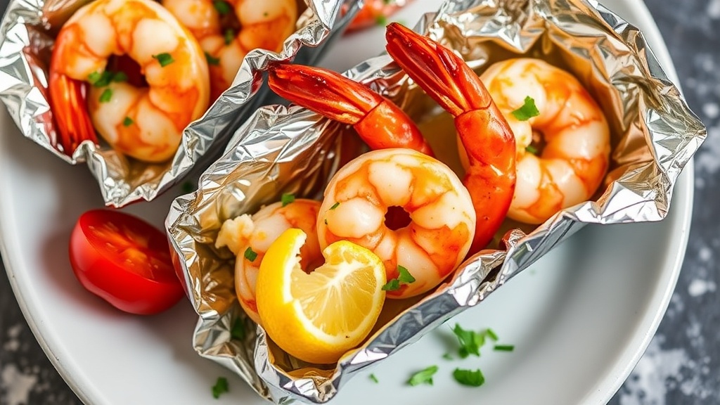 Smoked Shrimp Foil Packs with Garlic Herb Butter