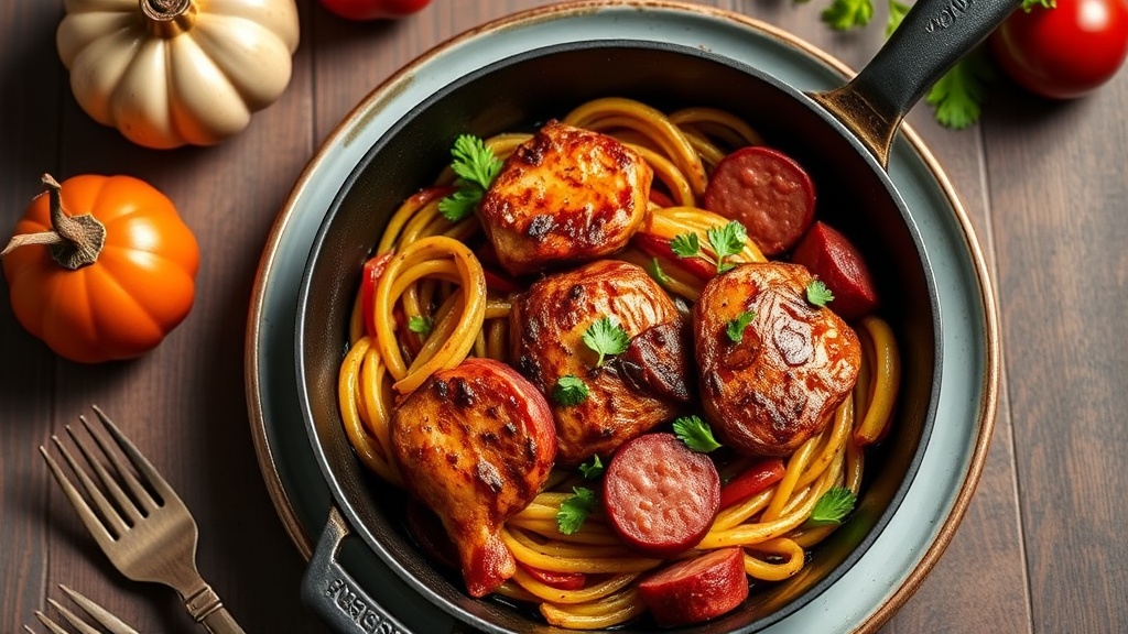 Smoky Chicken and Kielbasa Skillet
