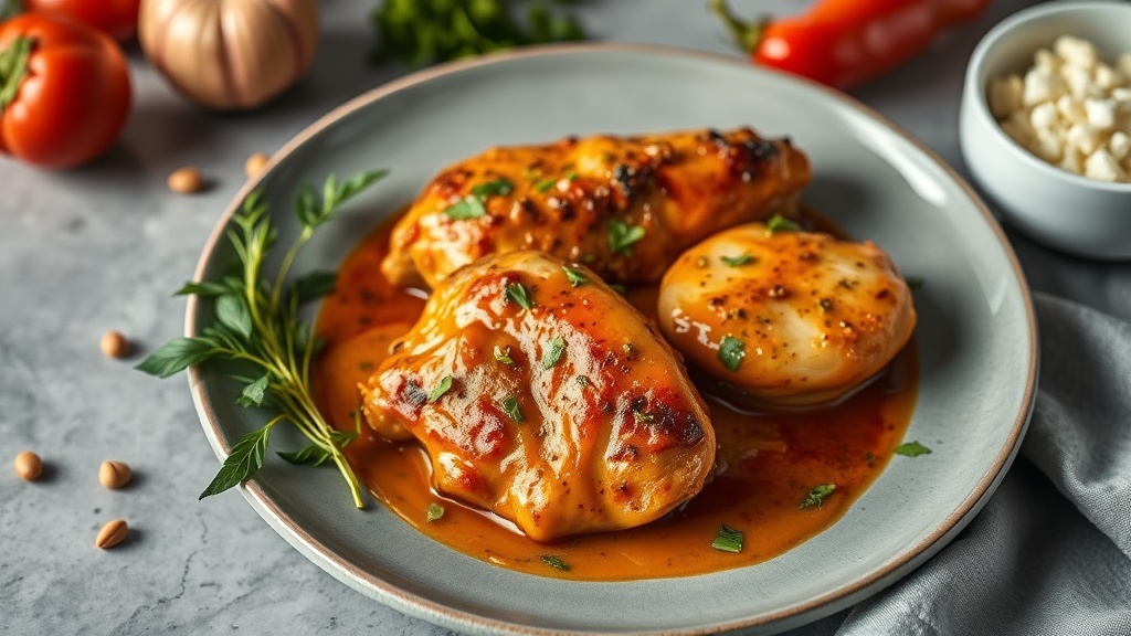 Smoky Paprika Chicken with Garlic-Onion Sauce